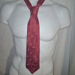Excello cravats necktie Red with gold/black small diamond design 58" Long